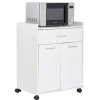 Hot Gifi Meuble blanc pour micro ondes Kooky