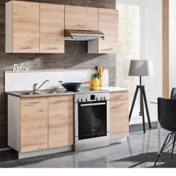Outlet Gifi Meuble de cuisine bois naturel x 5