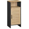 Gifi Aménagement Salle De Bain^Meuble salle de bain 1 porte naturel et noir 34x30xH80 cm - Richmond