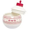 Discount Gifi Mini bonbonnière en céramique décor Noël rouge blanc