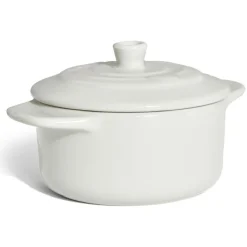 New Gifi Mini cocotte individuelle en céramique avec couvercle - gris ou blanc