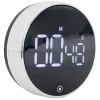 Discount Gifi Minuteur numérique magnétique noir Ø7,8x2,7cm