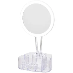 Gifi Aménagement Salle De Bain^Miroir à LED avec rangement transparent