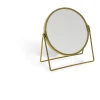 Gifi Aménagement Salle De Bain^Miroir rond métal doré à poser 18x8xH20cm