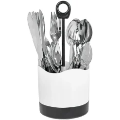 Best Gifi Ménagère 24 pièces avec support noir blanc