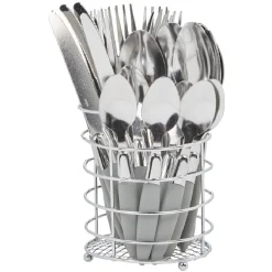 Best Gifi Ménagère 24 pièces gris et son panier