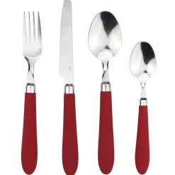 Sale Gifi Ménagère 24 pièces inox manche antidérapant soft touch rouge