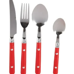 Best Gifi Ménagère 16 pièces inox manche plastique rouge