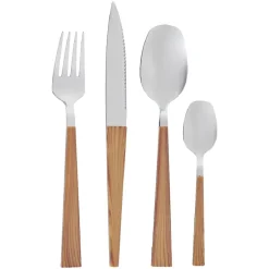 Outlet Gifi Ménagère scandinave 24 pièces effet bois