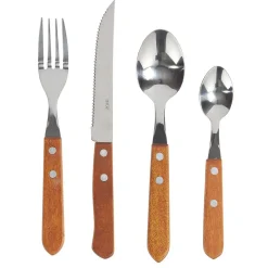 Outlet Gifi Ménagère traditionnelle bambou et inox 24 pièces