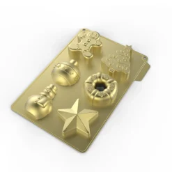 Online Gifi Moule gâteaux de Noël silicone doré x6