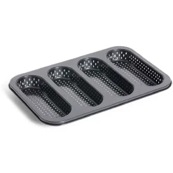 Outlet Gifi Moule à mini baguette perforé acier noir 33,6x22xH3cm