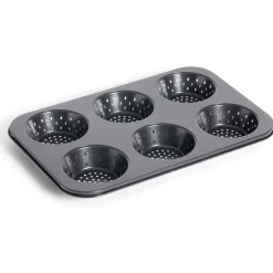 Sale Gifi Moule à muffin perforé acier noir 33,6x22xH3cm
