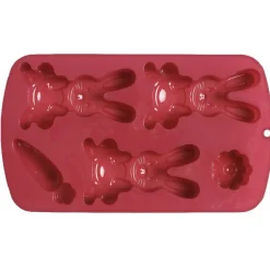 Outlet Gifi Moule pour chocolats de pâques 3 lapins fleur et carotte