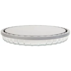 Gifi Moule à tarte en verre avec couvercle gris
