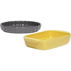 Sale Gifi Moule à tarte gris avec plat rectangulaire jaune