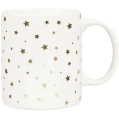 Sale Gifi Mug blanc motifs étoiles dorées