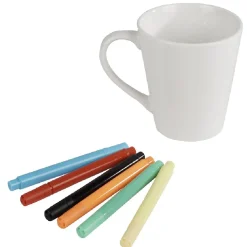 Best Gifi Mug blanc à personnaliser + 6 feutres