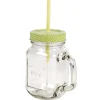 Discount Gifi Mug bocal coloré vert avec paille