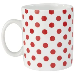 Outlet Gifi Mug classique blanc motifs pois rouges 35 cl