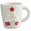 Best Gifi Mug de Noël motif relief sapin blanc décor rouge 37 cl