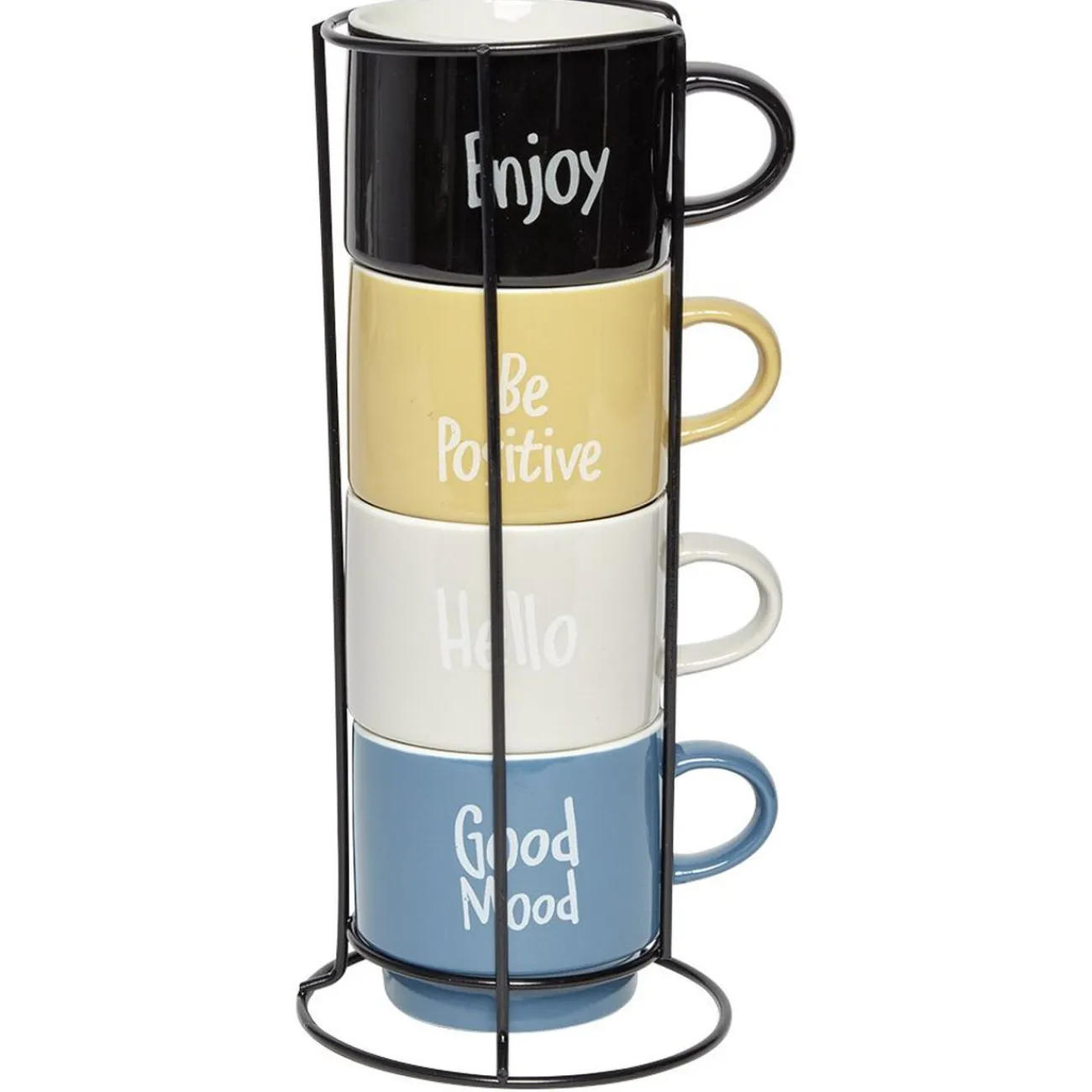 Best Gifi Mug en faïence avec support en métal x4