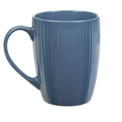 Best Gifi Mug en porcelaine 35 cl bleu avec rainures verticales en relief