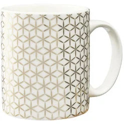 Sale Gifi Mug imprimé géométrique doré et blanc