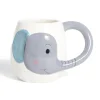 Best Gifi Mug éléphant dolomite blanc et gris Ø10xH10cm