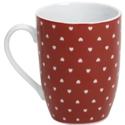 Outlet Gifi Mug rouge design coeurs blancs