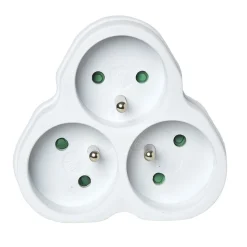 Gifi Accessoires Électriques^Multiprise triangulaire blanche 3 prises
