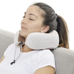 Gifi Bien-Être^Oreiller de massage gris et blanc 2 points de stimulation