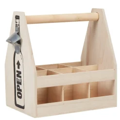 Best Gifi Panier en bois pour bouteilles de bière décapsuleur intégré