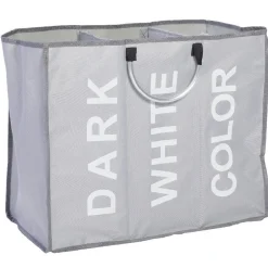 Gifi Entretien Du Linge|Panier à linge 3 compartiments gris