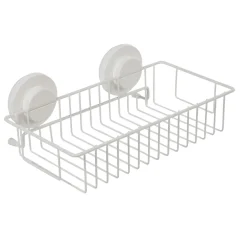 Gifi Equipement Douche^Panier serviteur de douche à ventouse blanc