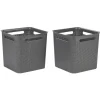 Gifi Rangement|Paniers à linge gris design perforé 18 L x2