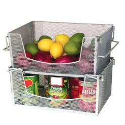 Best Gifi Panier superposable gris argenté