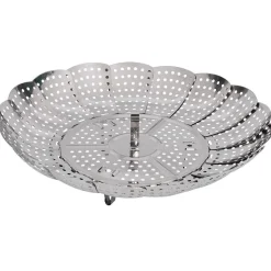 Online Gifi Panier vapeur réglable métal gris Ø28,5xH9,5cm