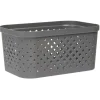Gifi Entretien Du Linge|Panière bac de rangement ajouré gris 4,5 L