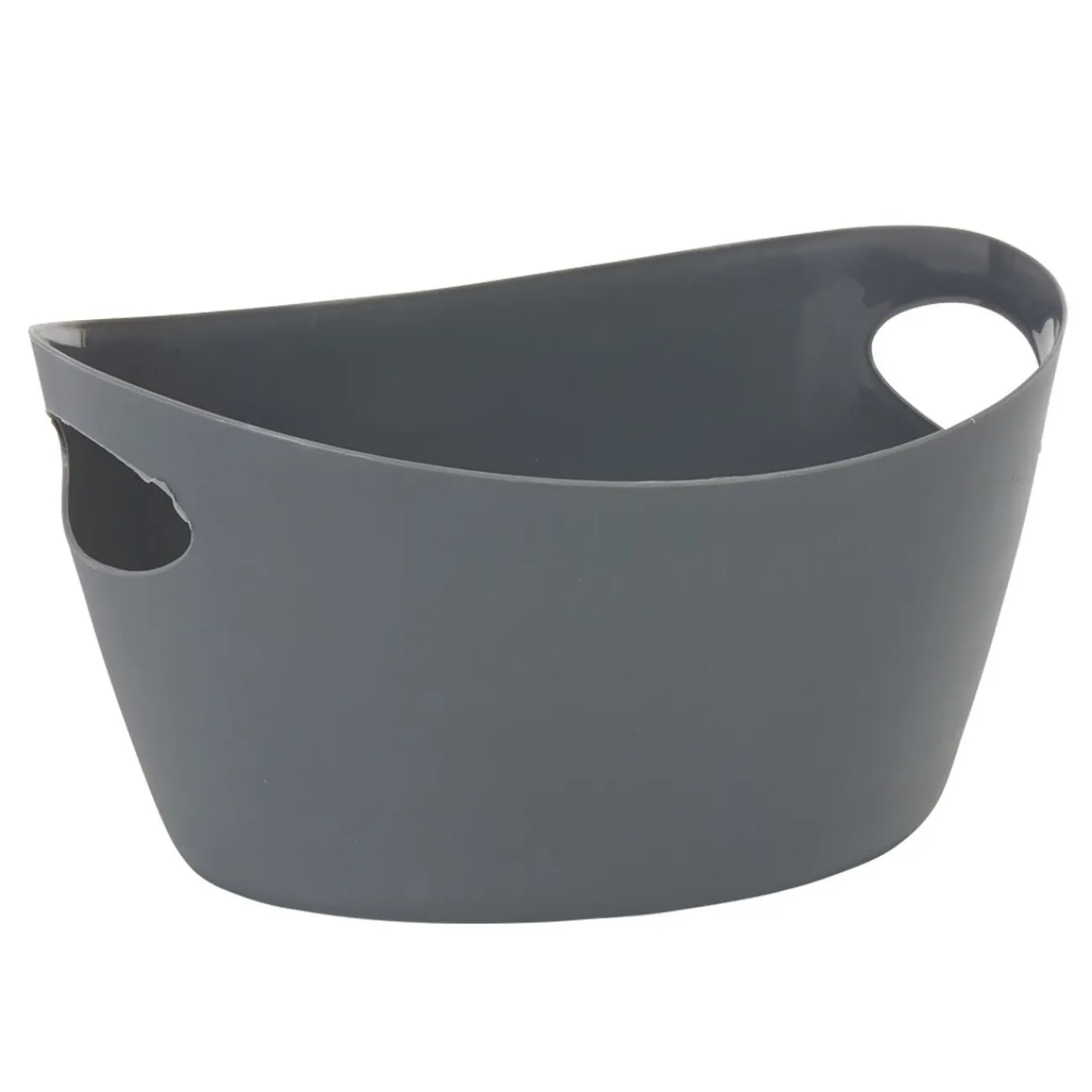 Gifi Entretien Du Linge|Panière de rangement ovale plastique gris