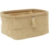 Gifi Aménagement Salle De Bain^Panière de rangement velours côtelé beige - 19x14xH9 cm