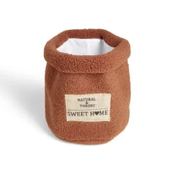 Gifi Rangement|Panière laine bouclée marron 29xH32cm