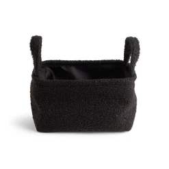 Gifi Rangement|Panière laine bouclée noire 28x18xH15cm