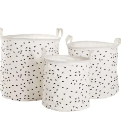 Gifi Entretien Du Linge|Panière à linge blanche à motifs x3