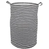 Gifi Entretien Du Linge|Panière à linge 75L blanc rayé noir Ø40xH60cm
