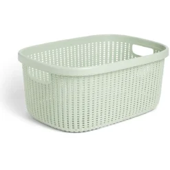 Gifi Entretien Du Linge|Panière à linge 32L 52x23x37,2cm plastique vert
