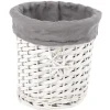 Gifi Rangement|Panière osier blanche et tissu gris