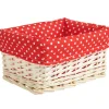 Gifi Rangement|Panière osier rouge à pois blancs