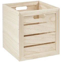 Gifi Rangement|Panière rectangulaire bois naturel Box Cube