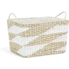 Gifi Rangement|Panière rectangulaire en jacinthe d'eau blanc naturel taille L